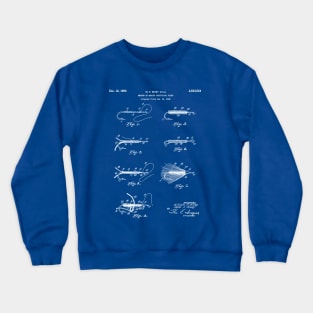 Fly Fishing Patent - Fisherman Art - Blueprint Crewneck Sweatshirt